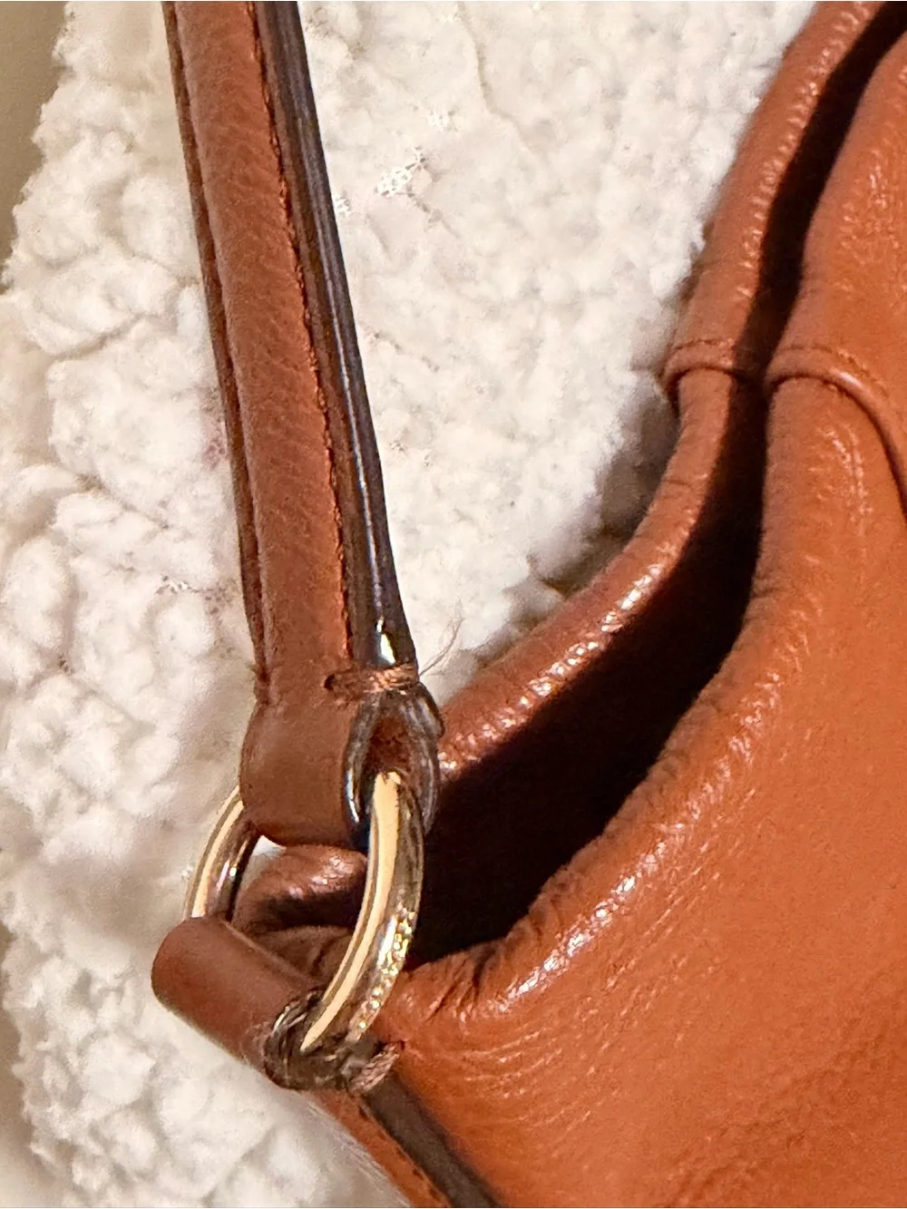Coach Cognac Pebbled Leather Shoulder Bag